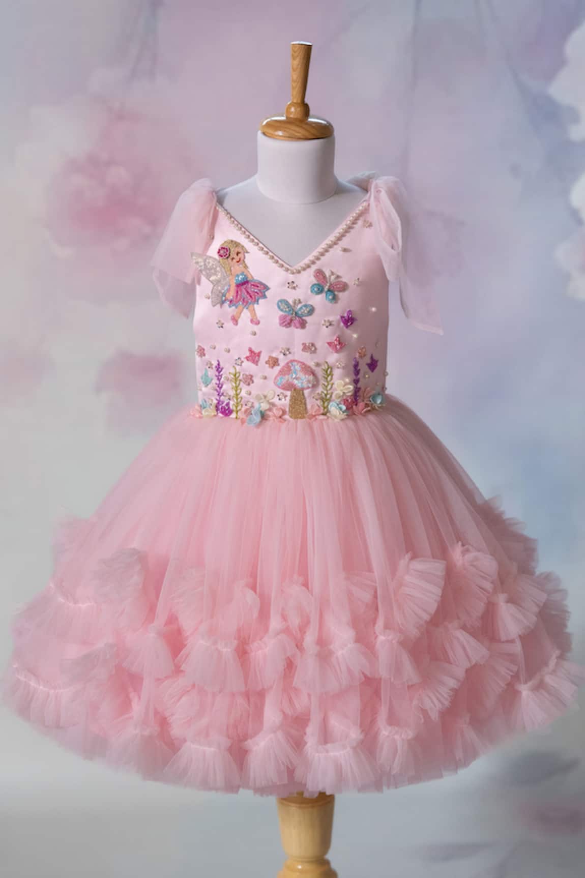 Ruchika Lath Label Fairy Garden Hand Embroidered Dress