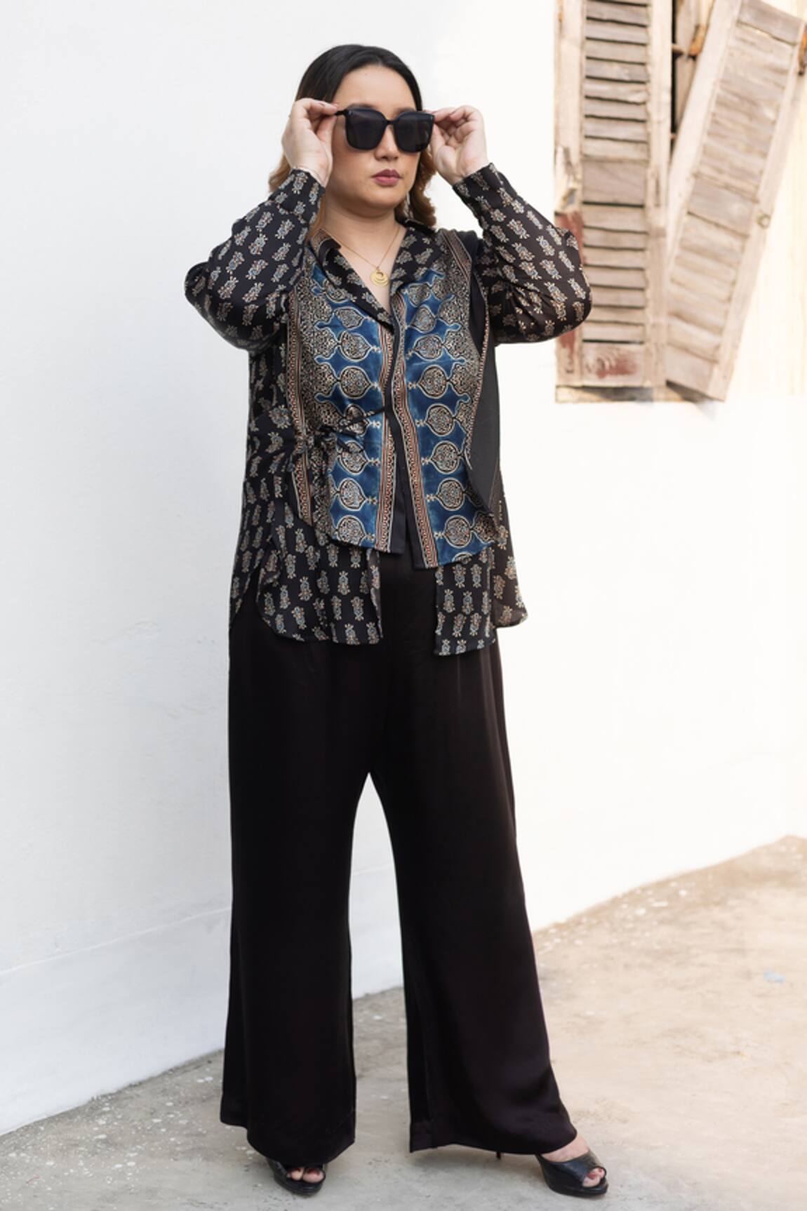 Prahnaaya Ajrakh Hand-Block Print Shirt & Pant Set