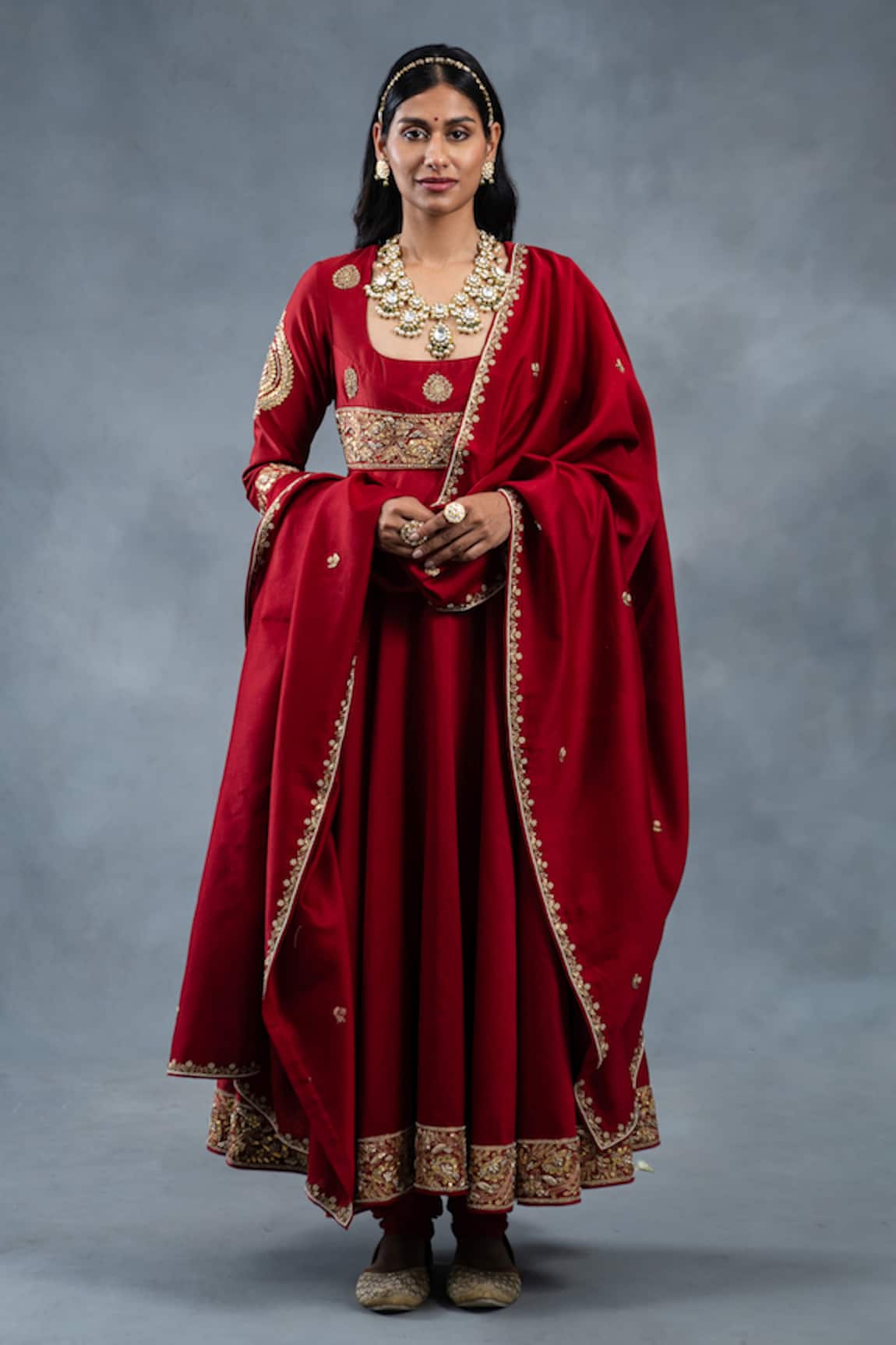 RICHA AHLUWALIA Gota Patti & Dabka Embroidered Anarkali Set