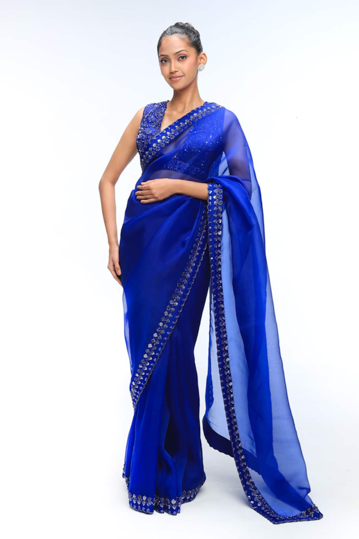 Mirroir Embroidered Saree Set