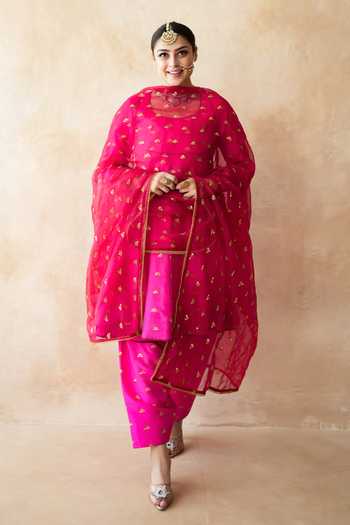 Gulabo Jaipur Riza Pink Embroidered Anarkali Set 
