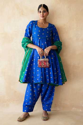 Gulabo Jaipur Riza Blue Anarkali Set 
