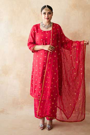 Gulabo Jaipur Meera Red Straight Kurta Set