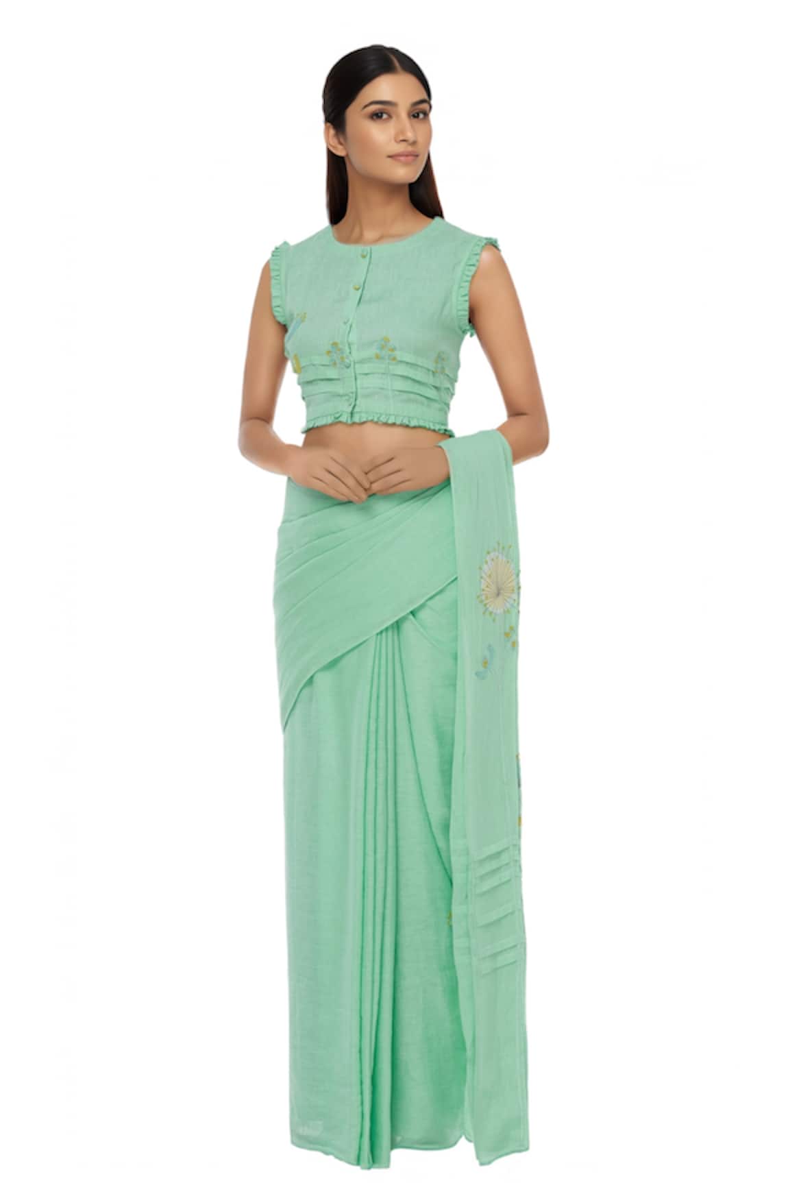 Shagun Manchanda Linen Embroidered Blouse 