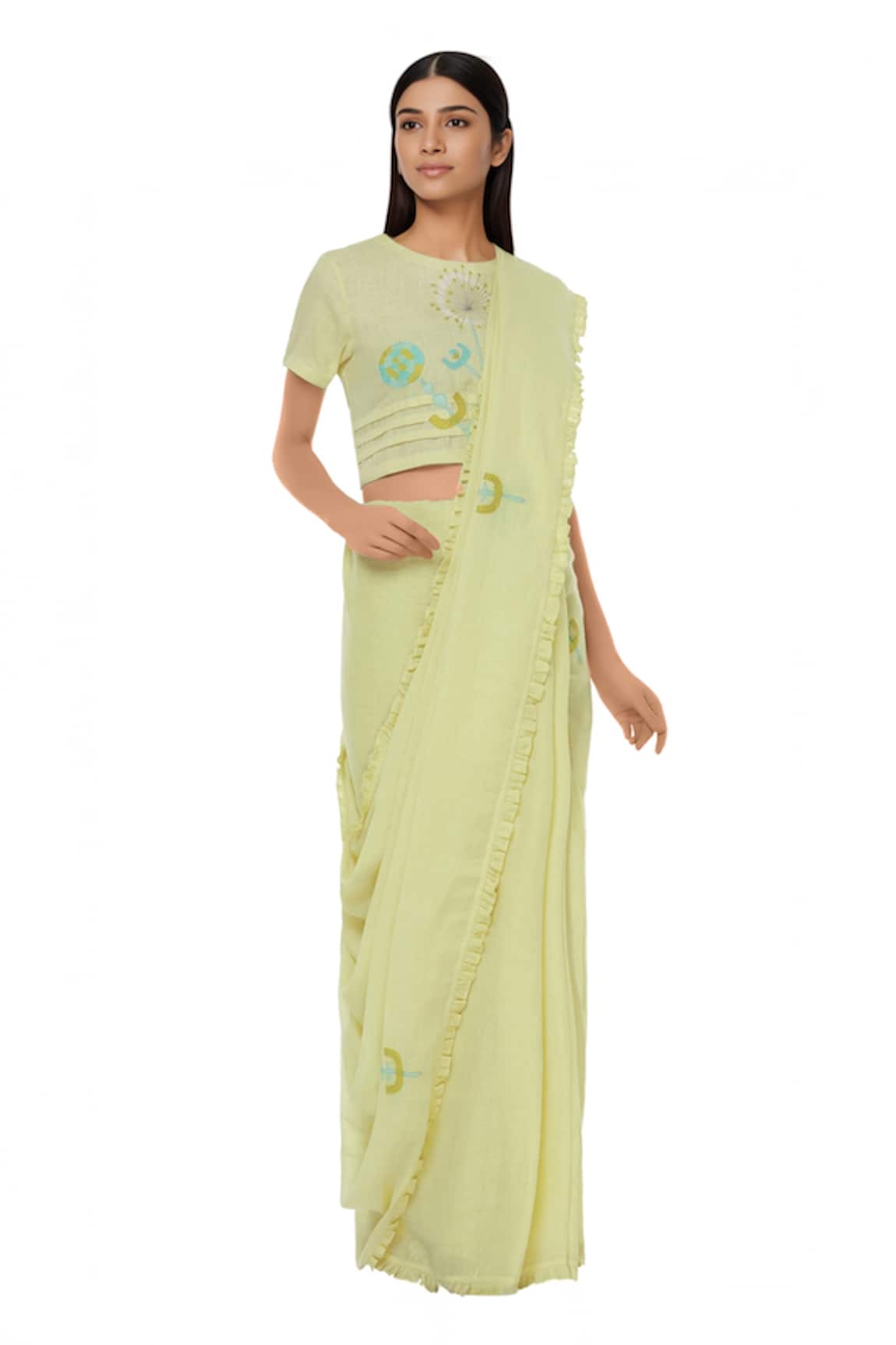 Shagun Manchanda Linen Embroidered Saree