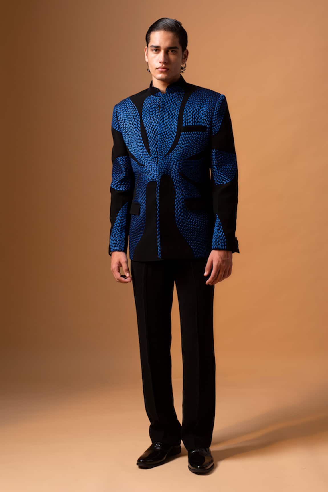 Vivek Patel Scarr Machine Embroidered Bandhgala & Trouser Set