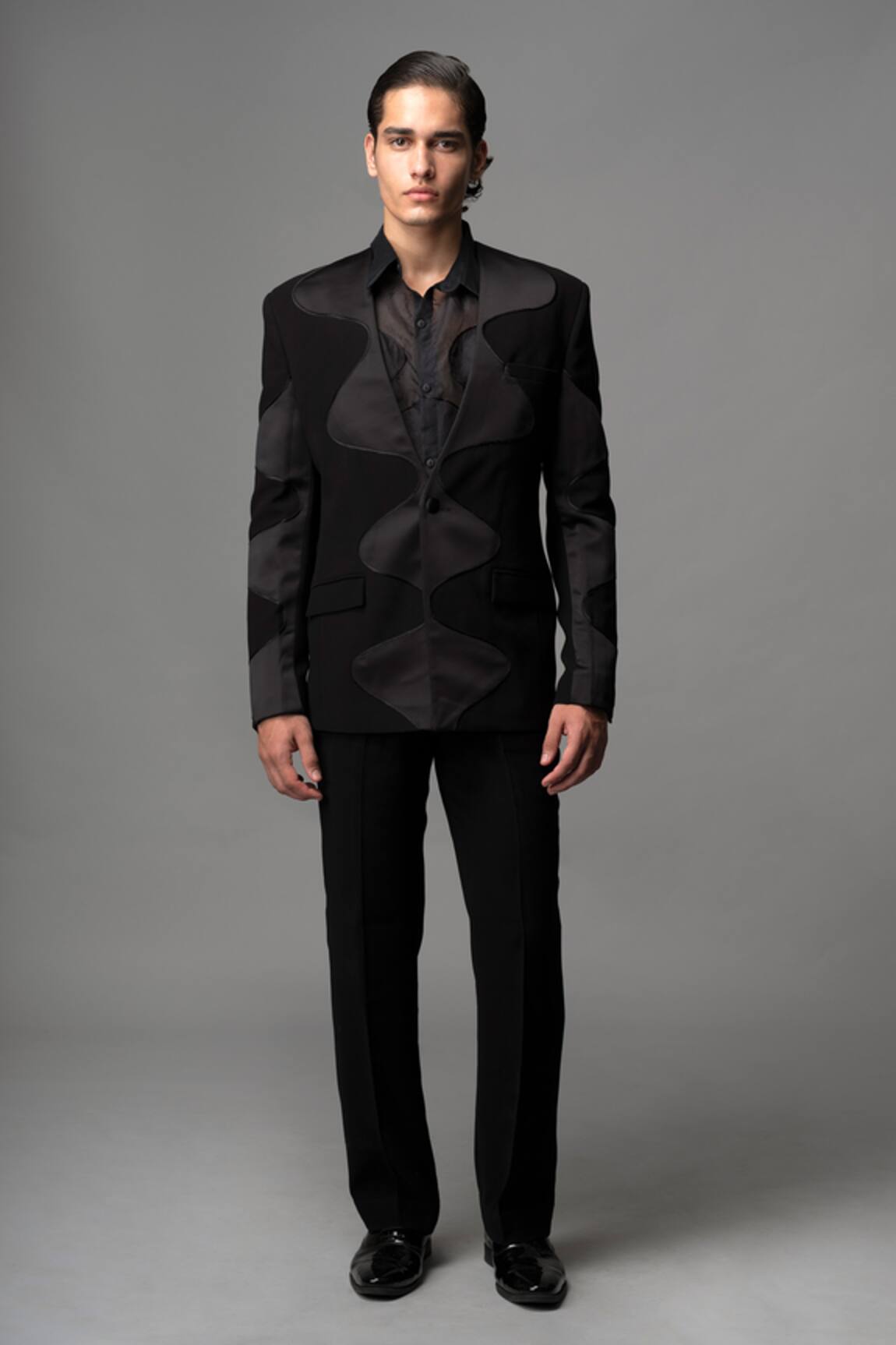 Vivek Patel Faro Wavy Applique Blazer & Trouser Set