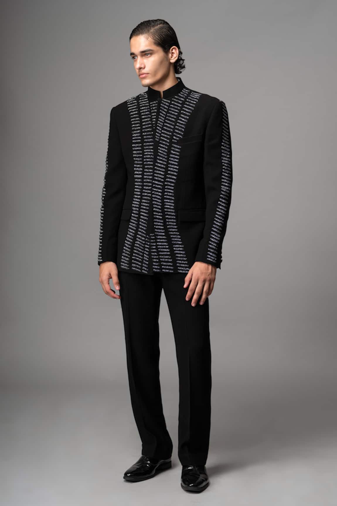 Vivek Patel Scarr Hand Embroidered Bandhgala & Trouser Set