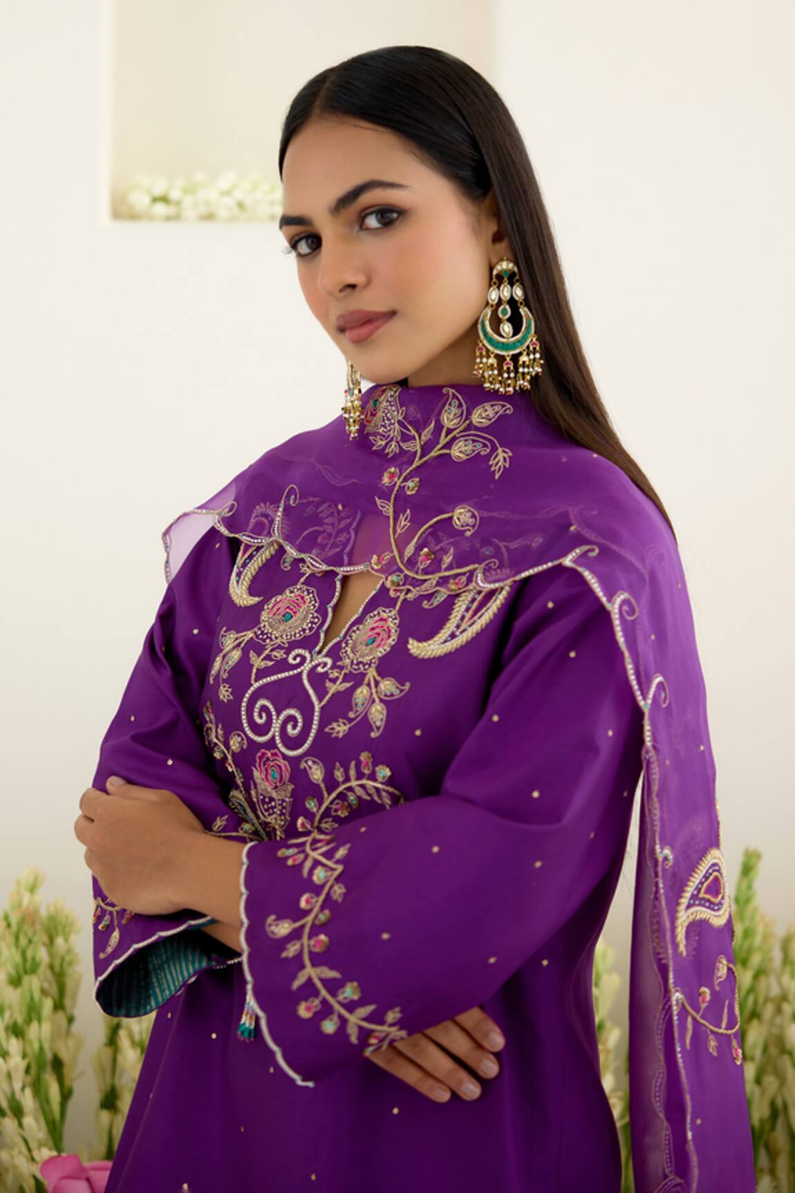 MAISARA JEWELRY Multi Color Crescent Drop Earrings 