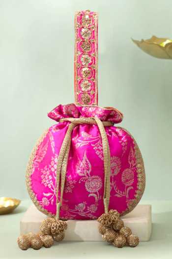 AMYRA Arith Floral Brocade Potli 