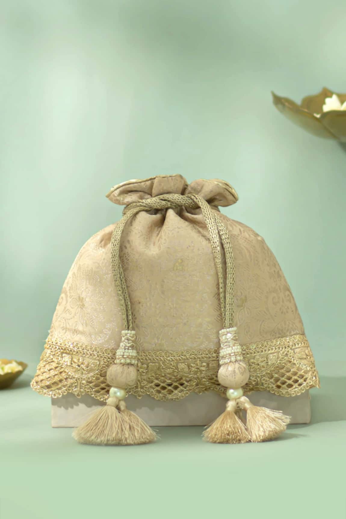 Amyra Nira Katan Silk Woven Potli Bag