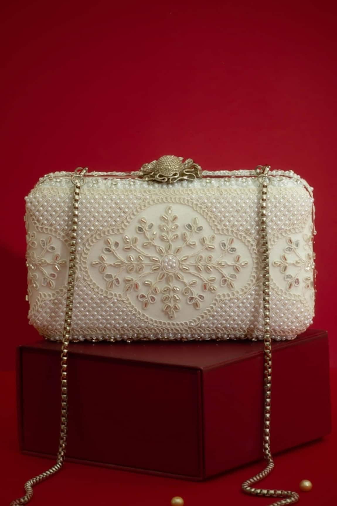 Amyra Sehra Pearl Embellished Clutch 