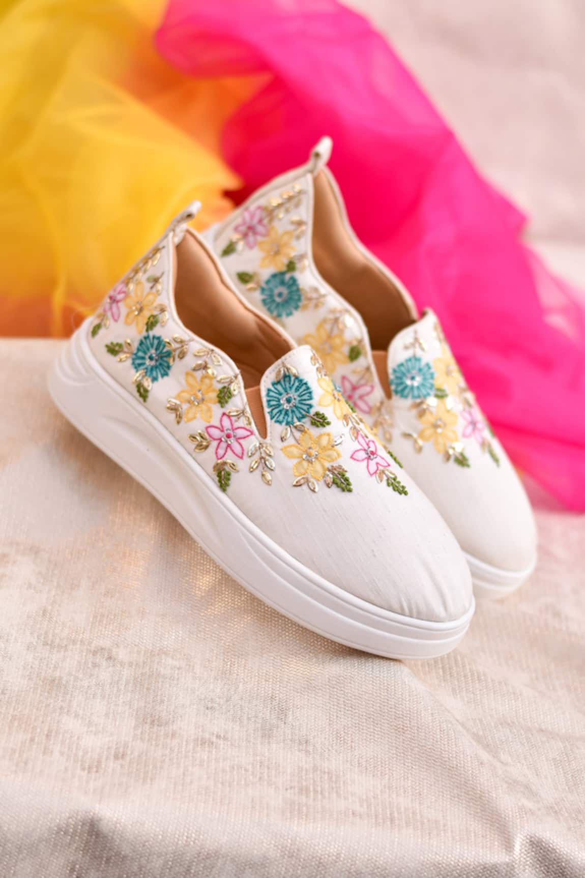 Around Always Ragini Embroidered Slip-on Sneakers