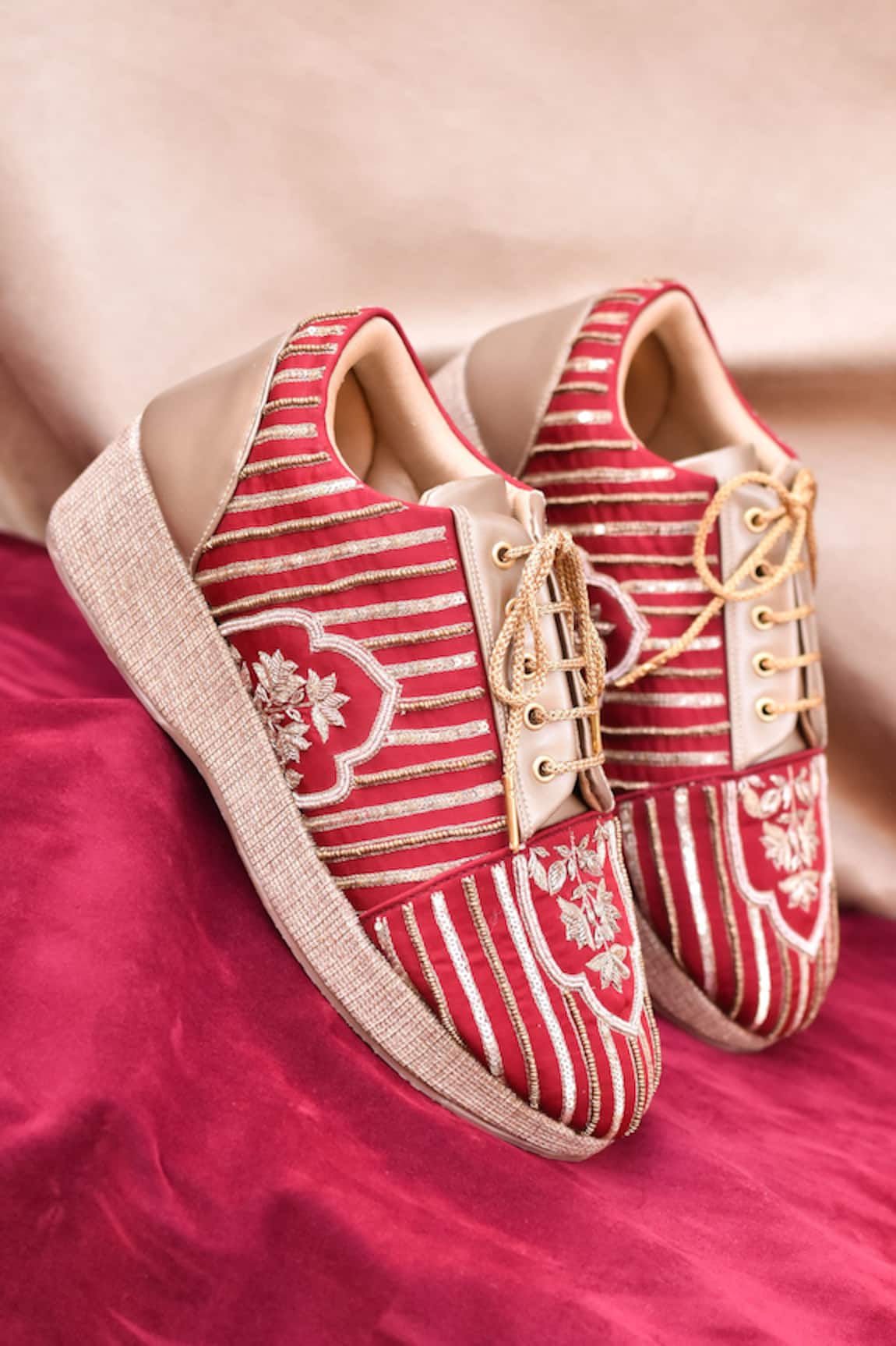 Around Always Gulnaar Embroidered Wedge Sneakers