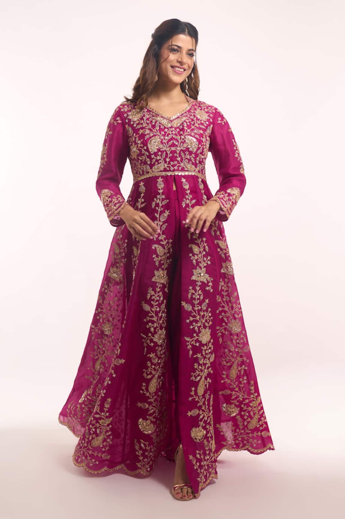Surbhi Shah Tijara Bagh Embroidered Anarkali With Pant 