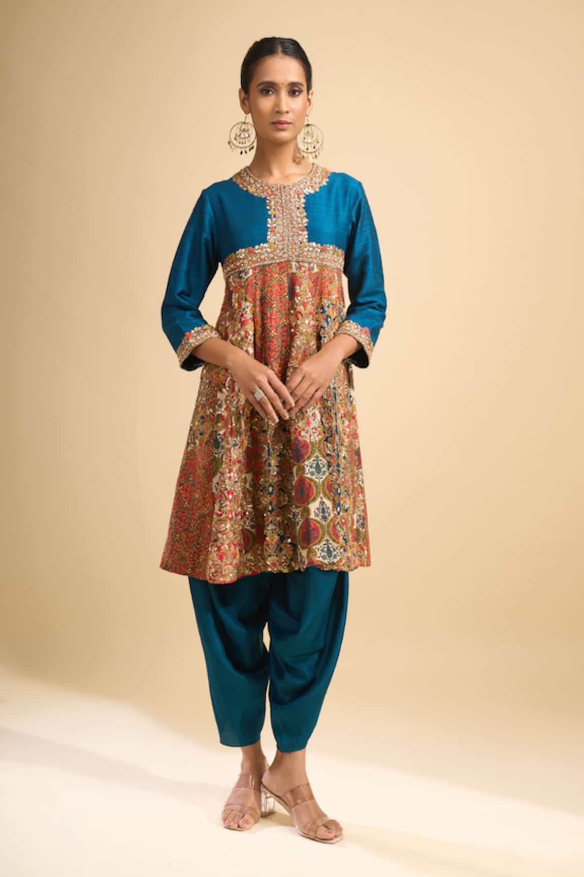 Debyani + CO Embroidered Anarkali With Dhoti Pant