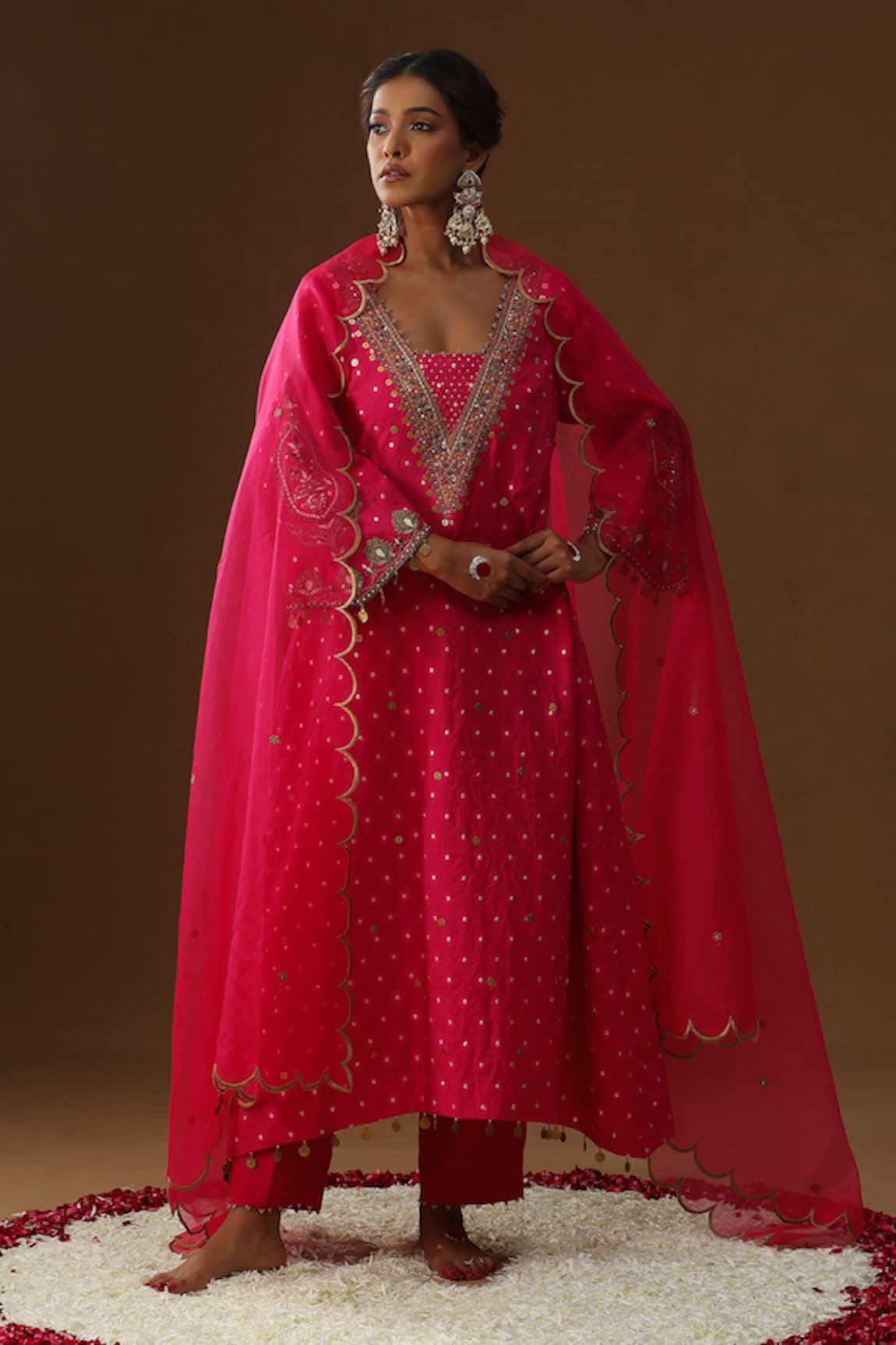 Arpita Sulakshana Gulabi Noor Embroidered Kurta Set 