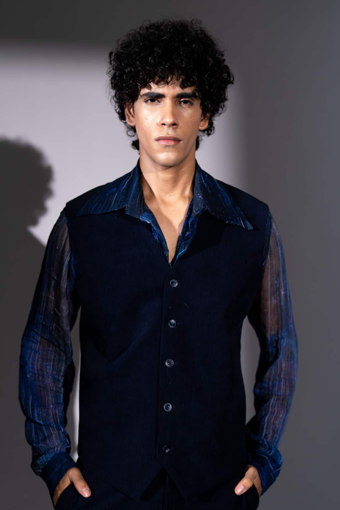 Nikita Mhaisalkar Meteor Print Georgette Shirt