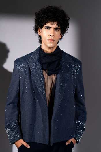 Nikita Mhaisalkar Tulle Shirt With Cowl Scarf 