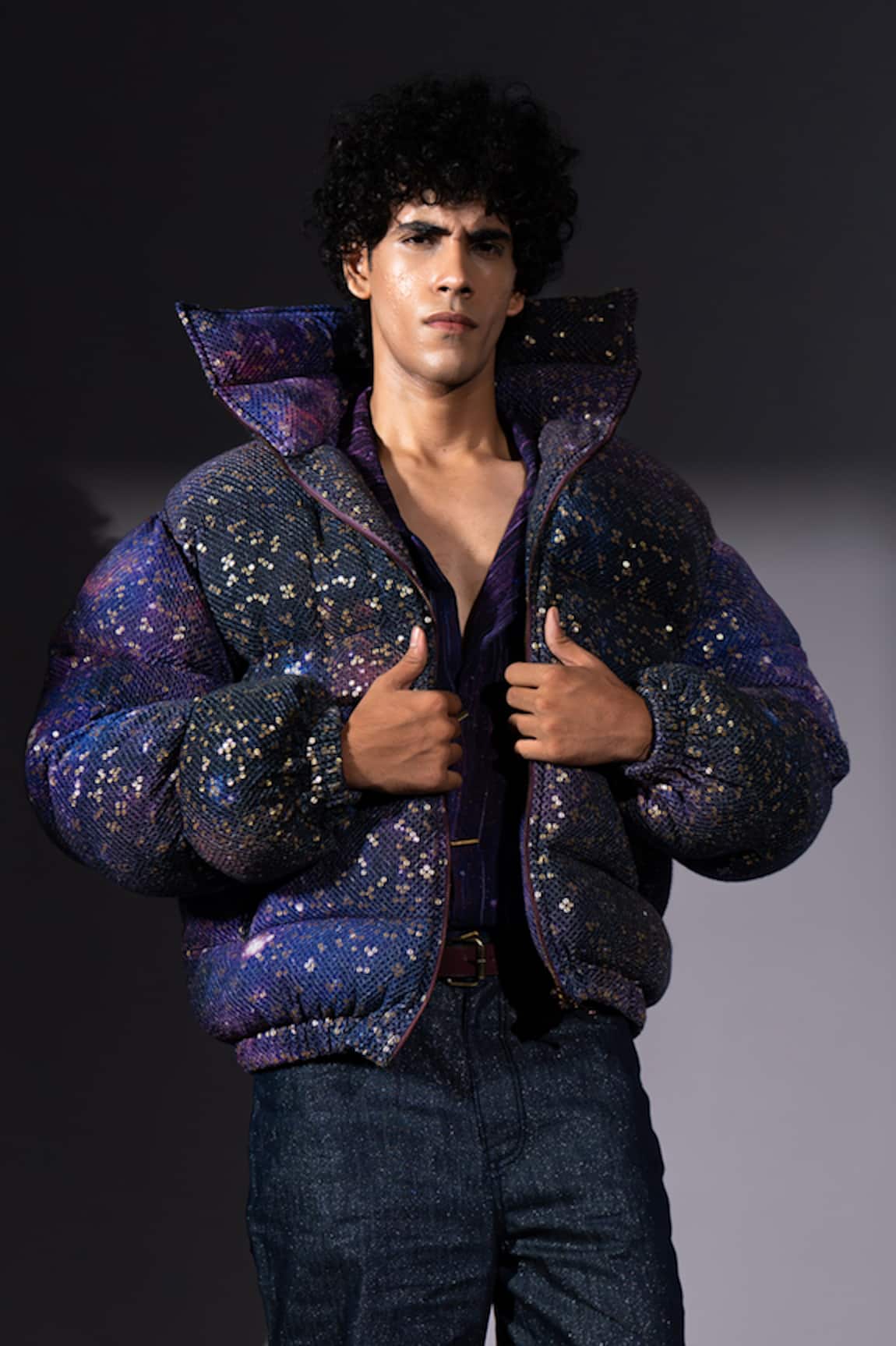 Nikita Mhaisalkar Galaxy Print Sheeted Puffer Jacket 