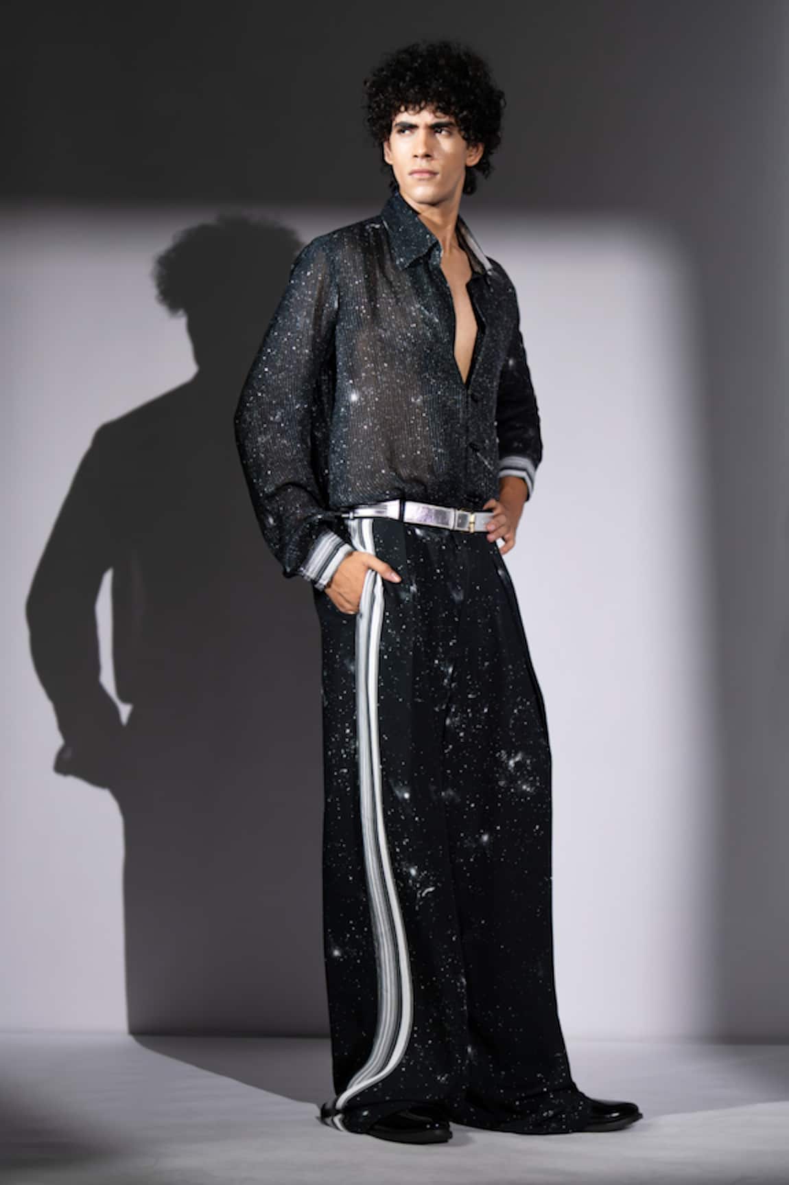 Nikita Mhaisalkar Galaxy Print Georgette Shirt