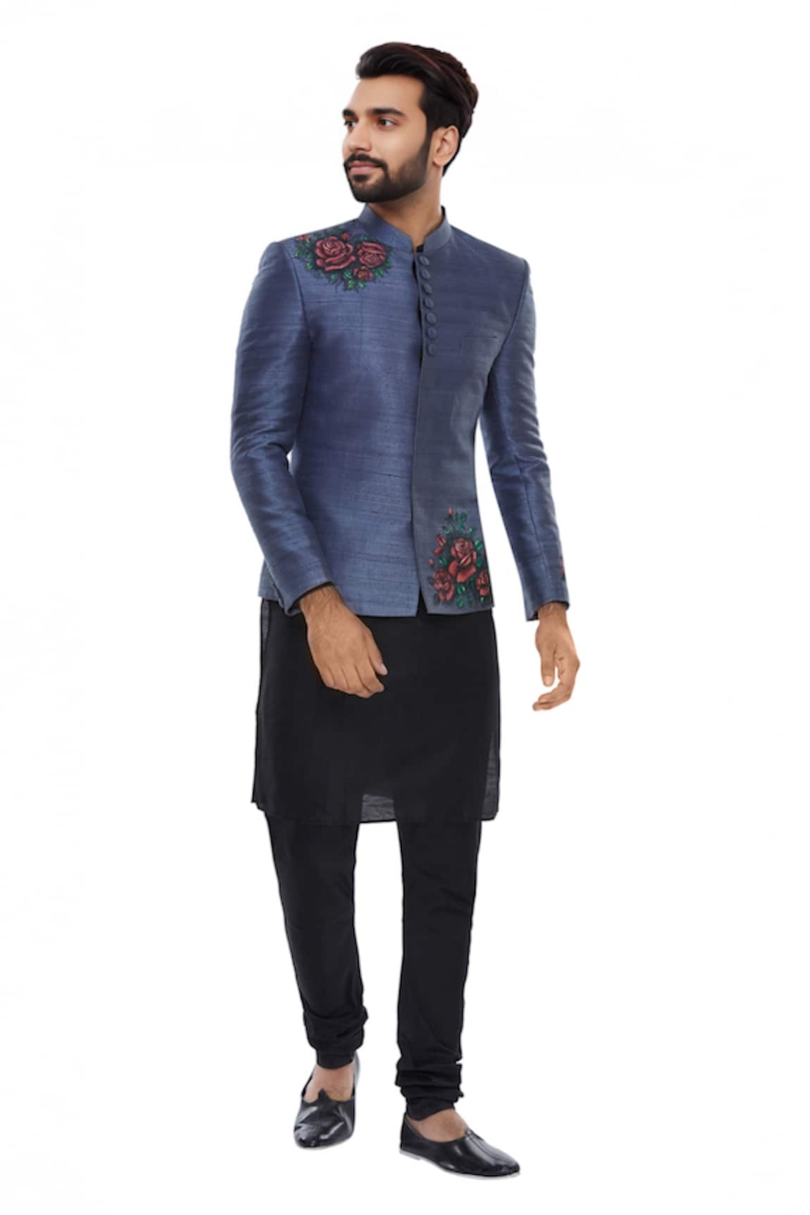 Manish Nagdeo Block printed bandhgala with kurta & pyjama