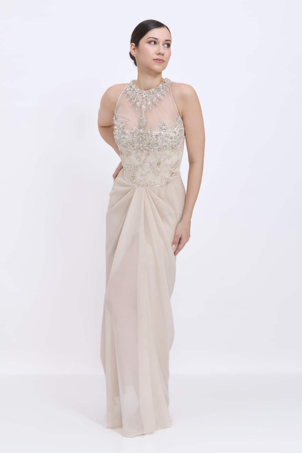 Dilnaz Parsi Gara Embroidered Gown