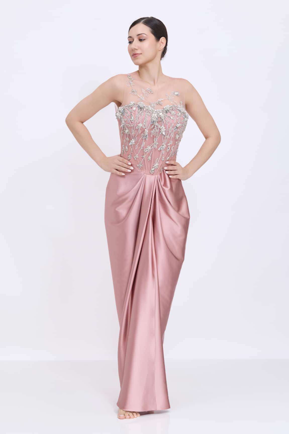 Dilnaz Draped Embellished Gown