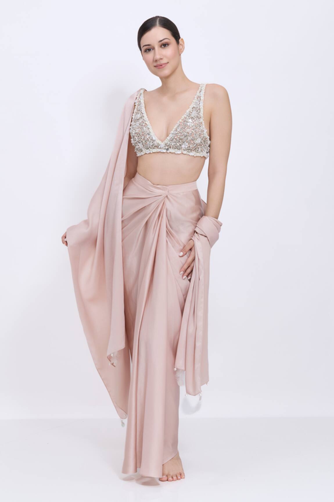 Dilnaz Embellished Blouse & Skirt Set