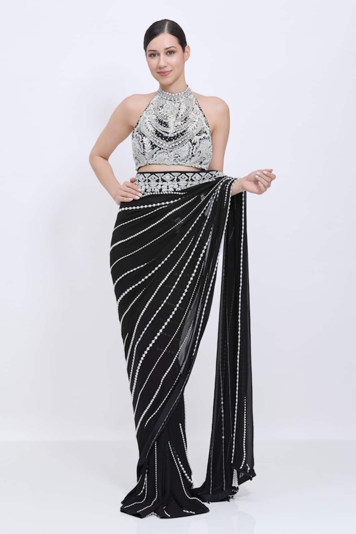 Dilnaz Pearl Embroidered Blouse