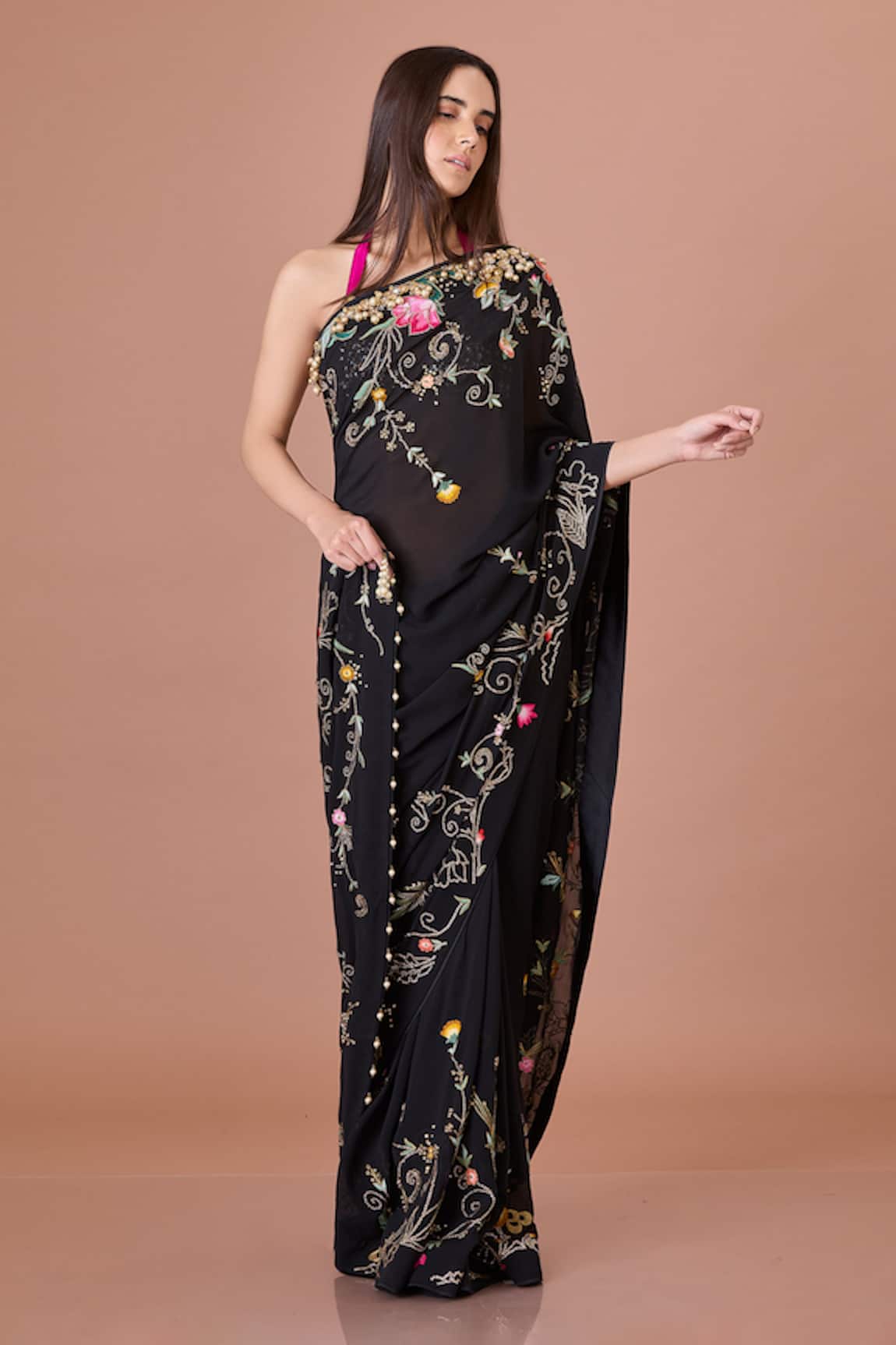 Dilnaz Floral Embroidered Saree
