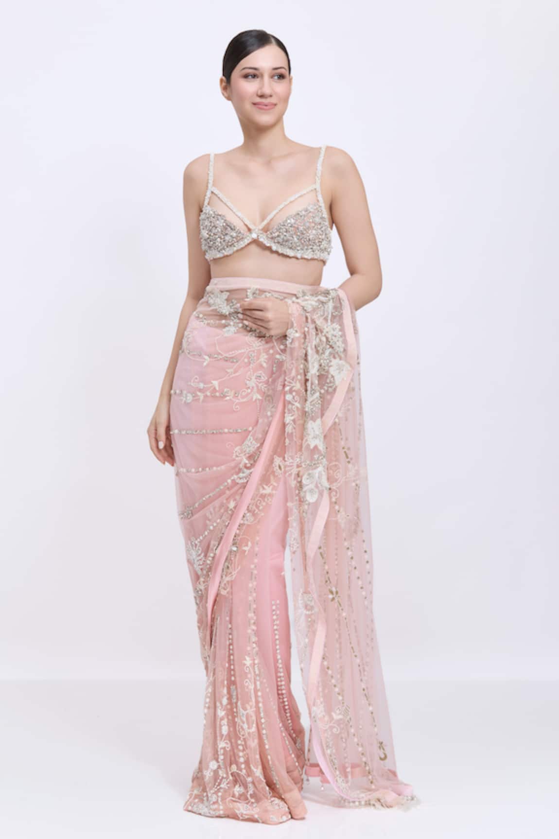 Dilnaz Grid Hand Embroidered Blouse