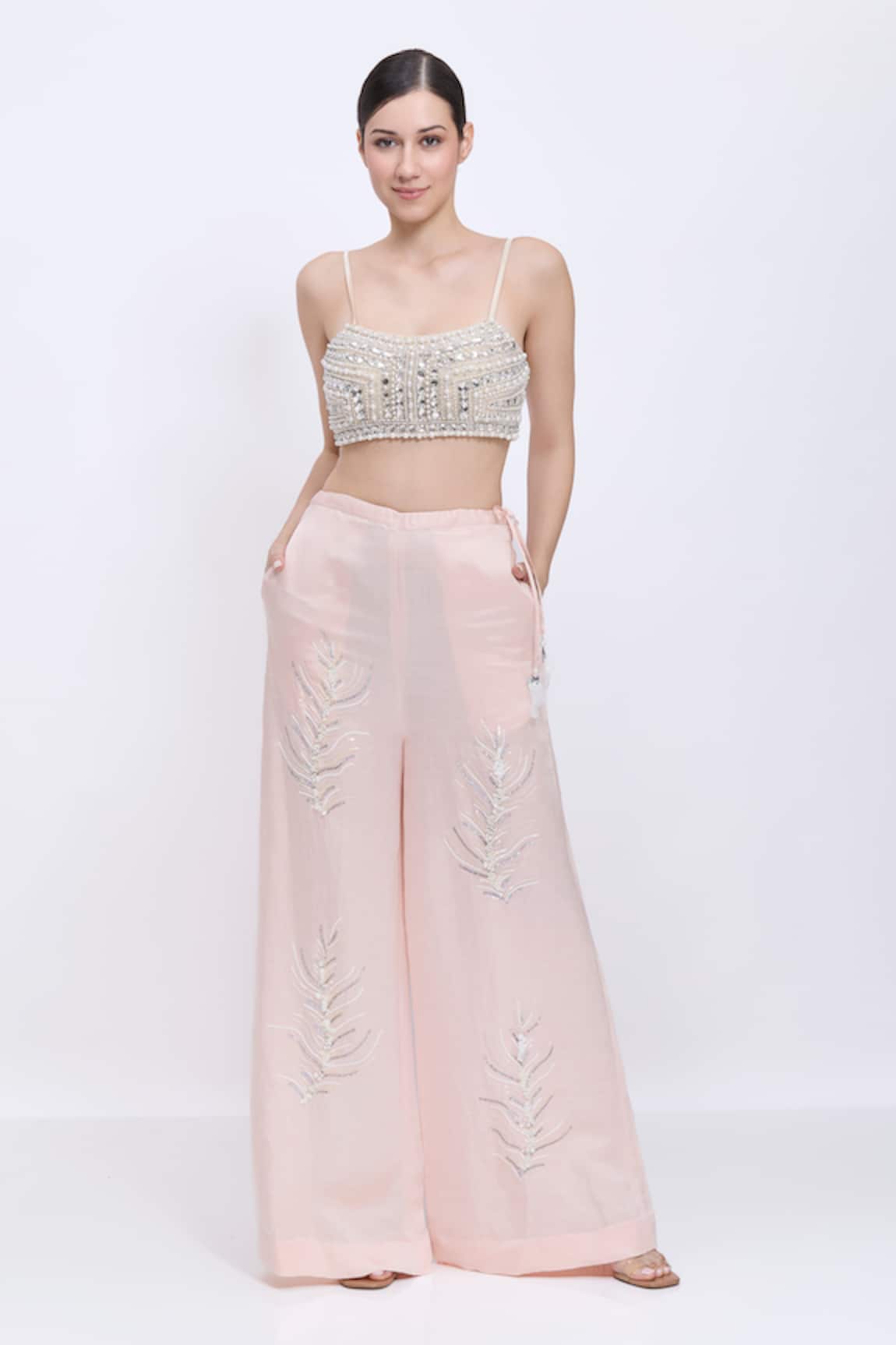 Dilnaz Stone Hand Embroidered Bustier