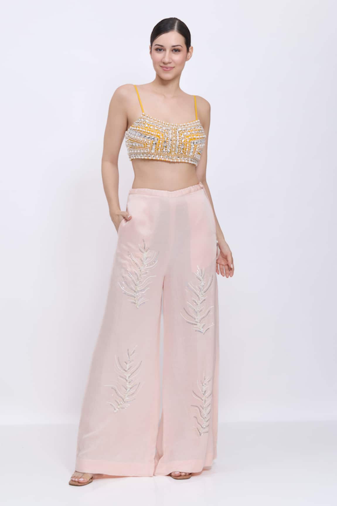 Dilnaz Stone Hand Embroidered Bustier