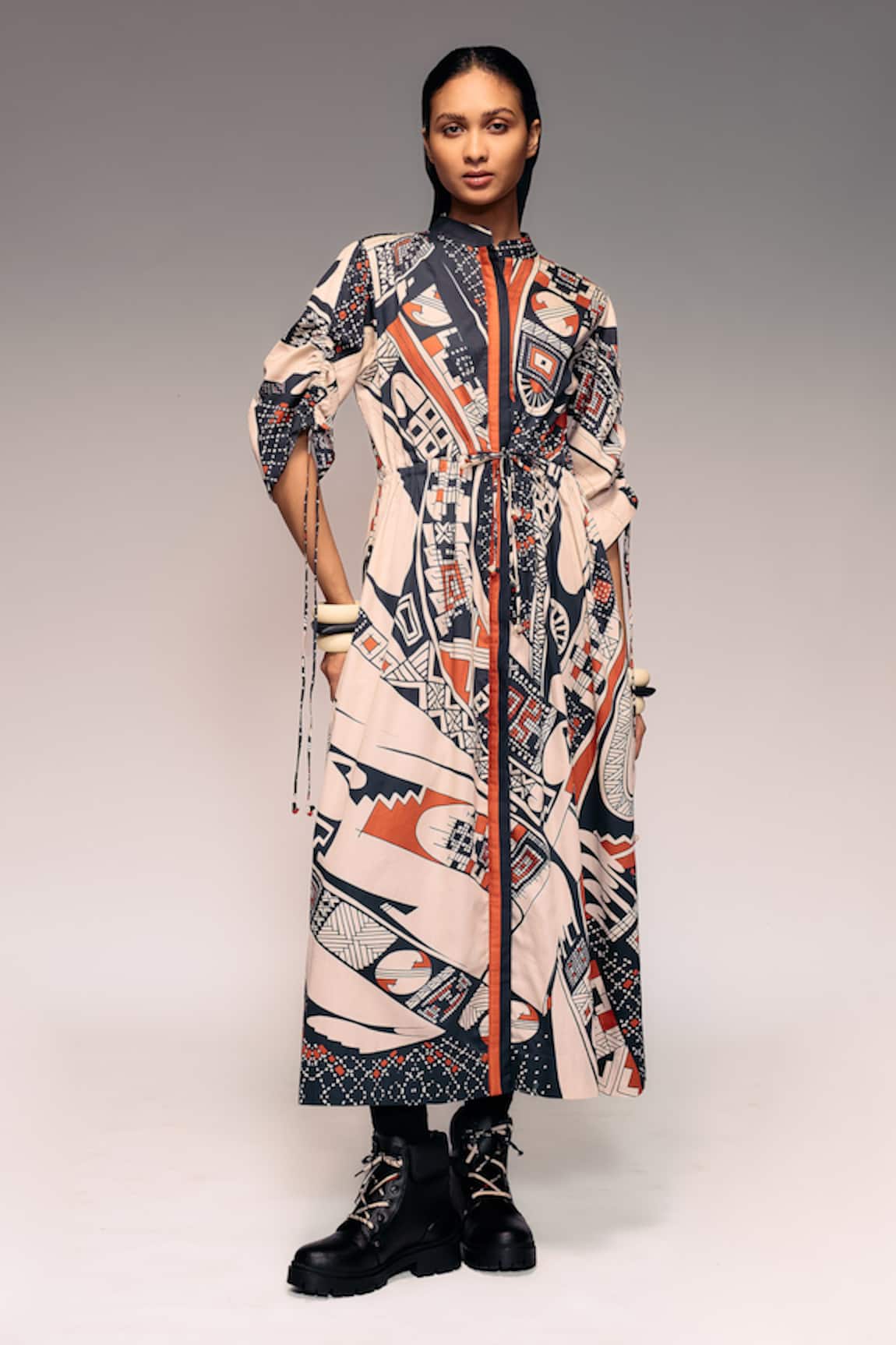 Kritika Murarka Tribal Print Drawstring Maxi Dress