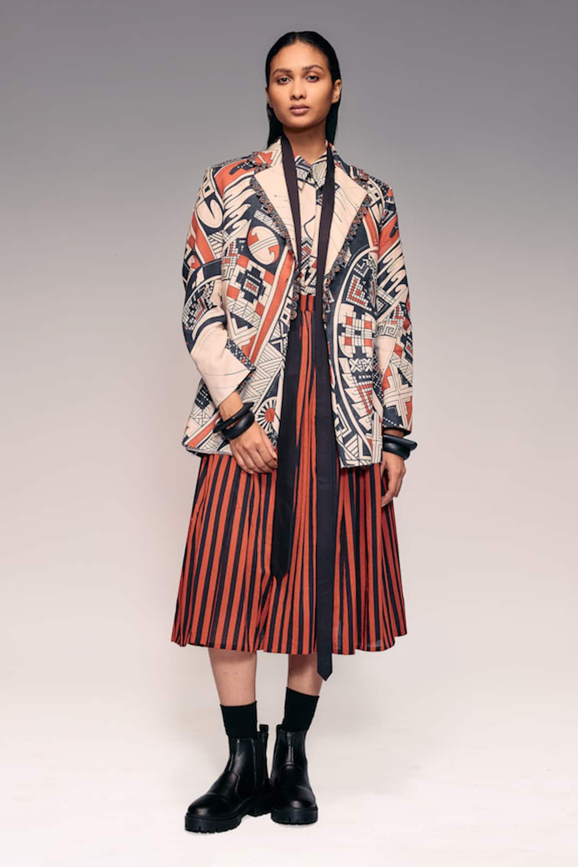 Kritika Murarka Scallop Print Cord Stitch Jacket