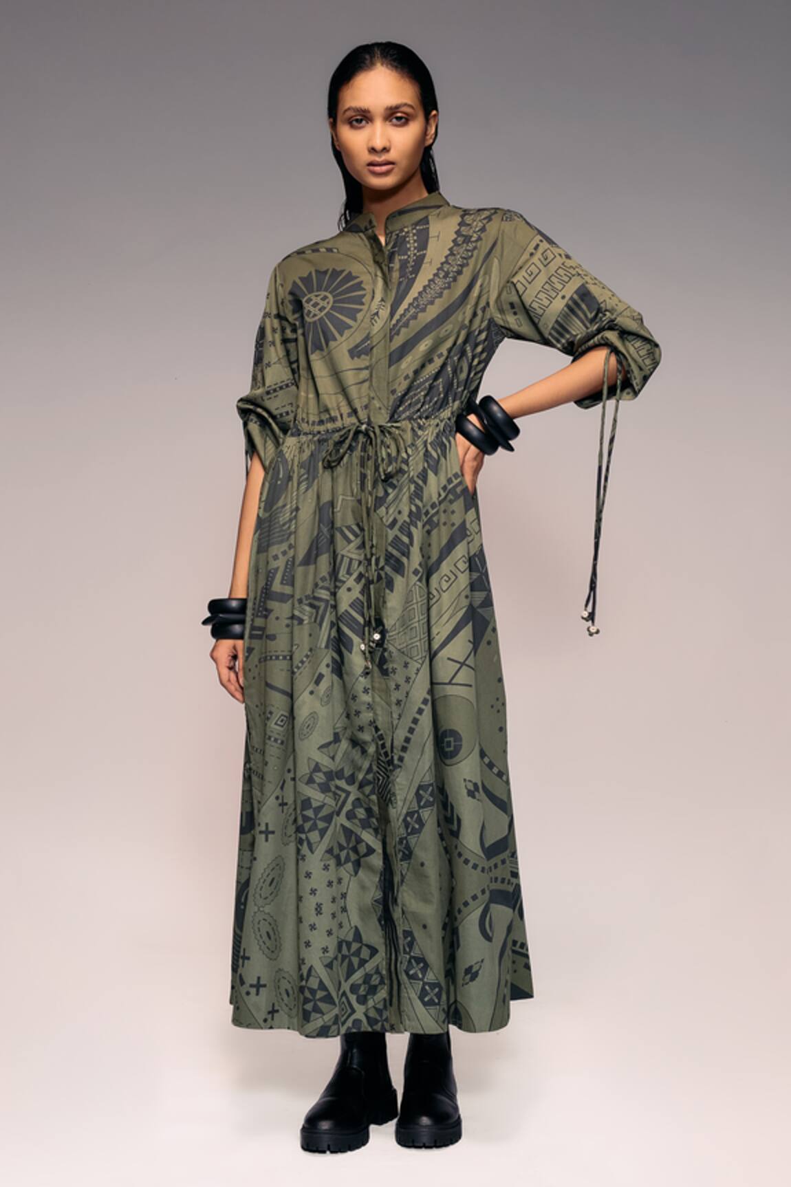 Kritika Murarka Tribal Print Drawstring Maxi Dress