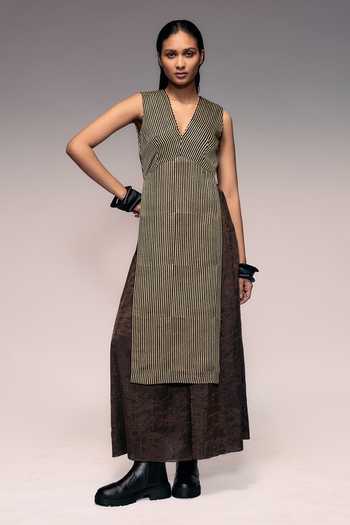 Kritika Murarka Ajrakh Stripe Longline Top 