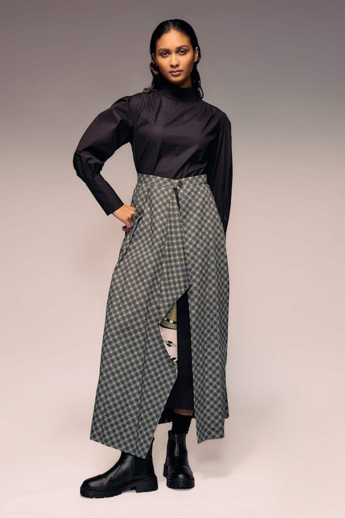 Kritika Murarka Printed Reversible Overlap Long Skirt 