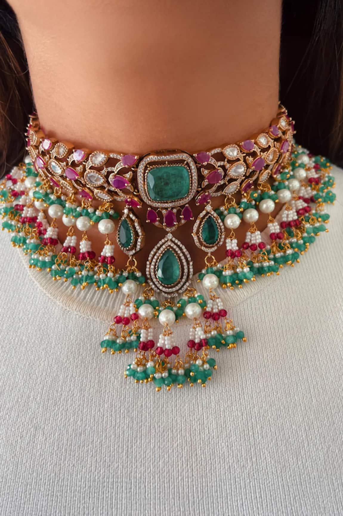 PRERTO Polki Necklace Set