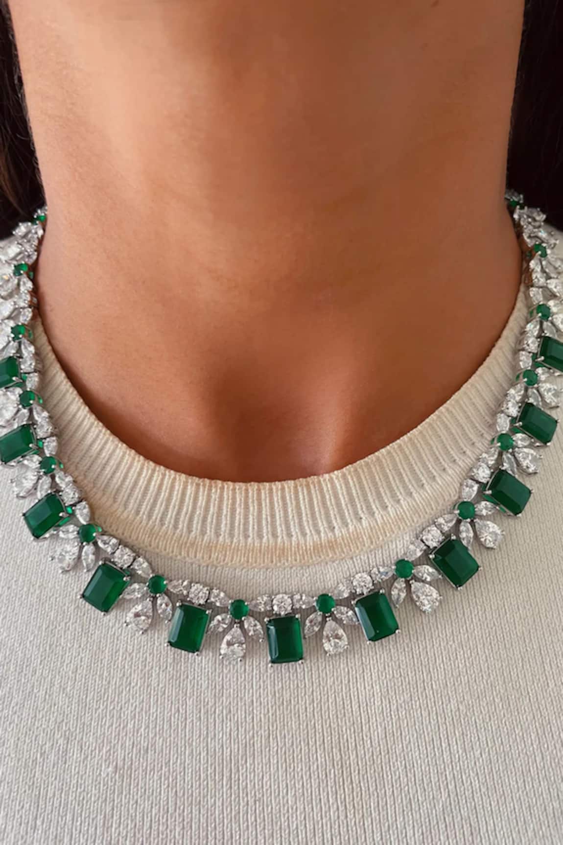 PRERTO Rosina Imitation Diamond Necklace Set 