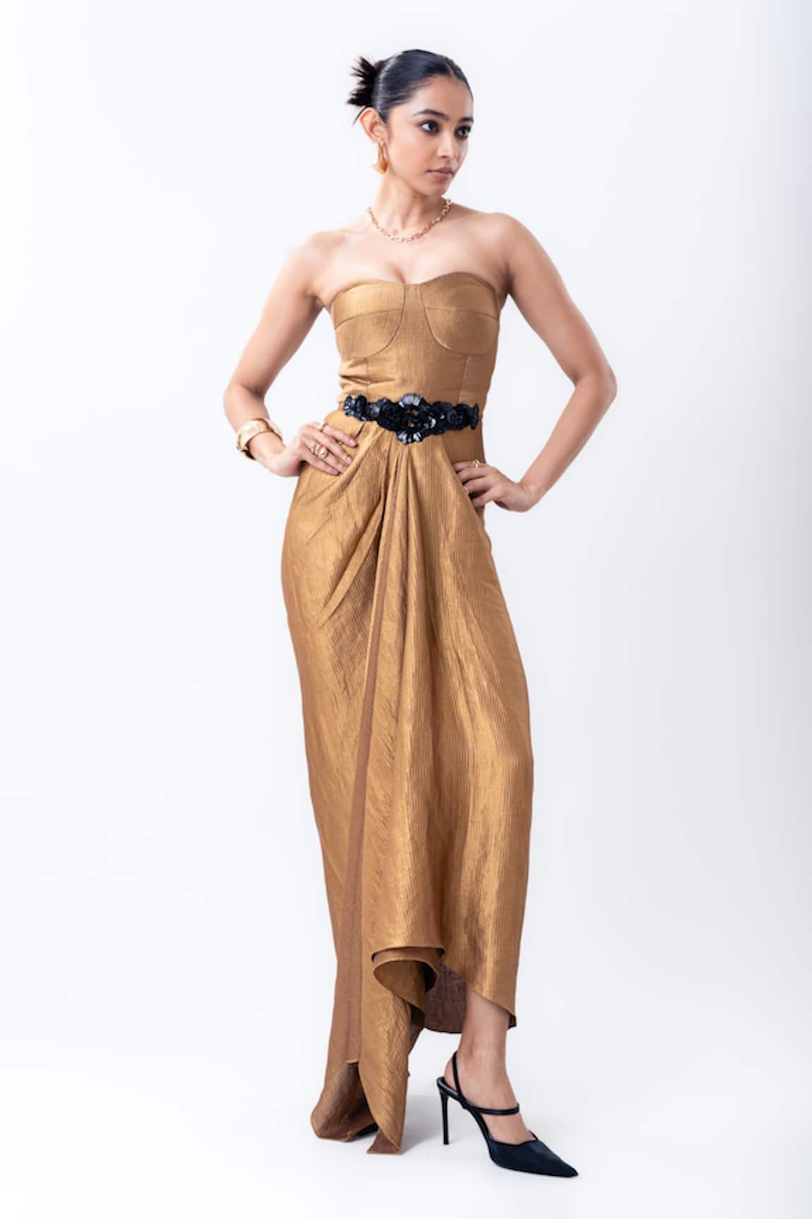 Nupur Kanoi Banarasi Silk Draped Bustier Dress
