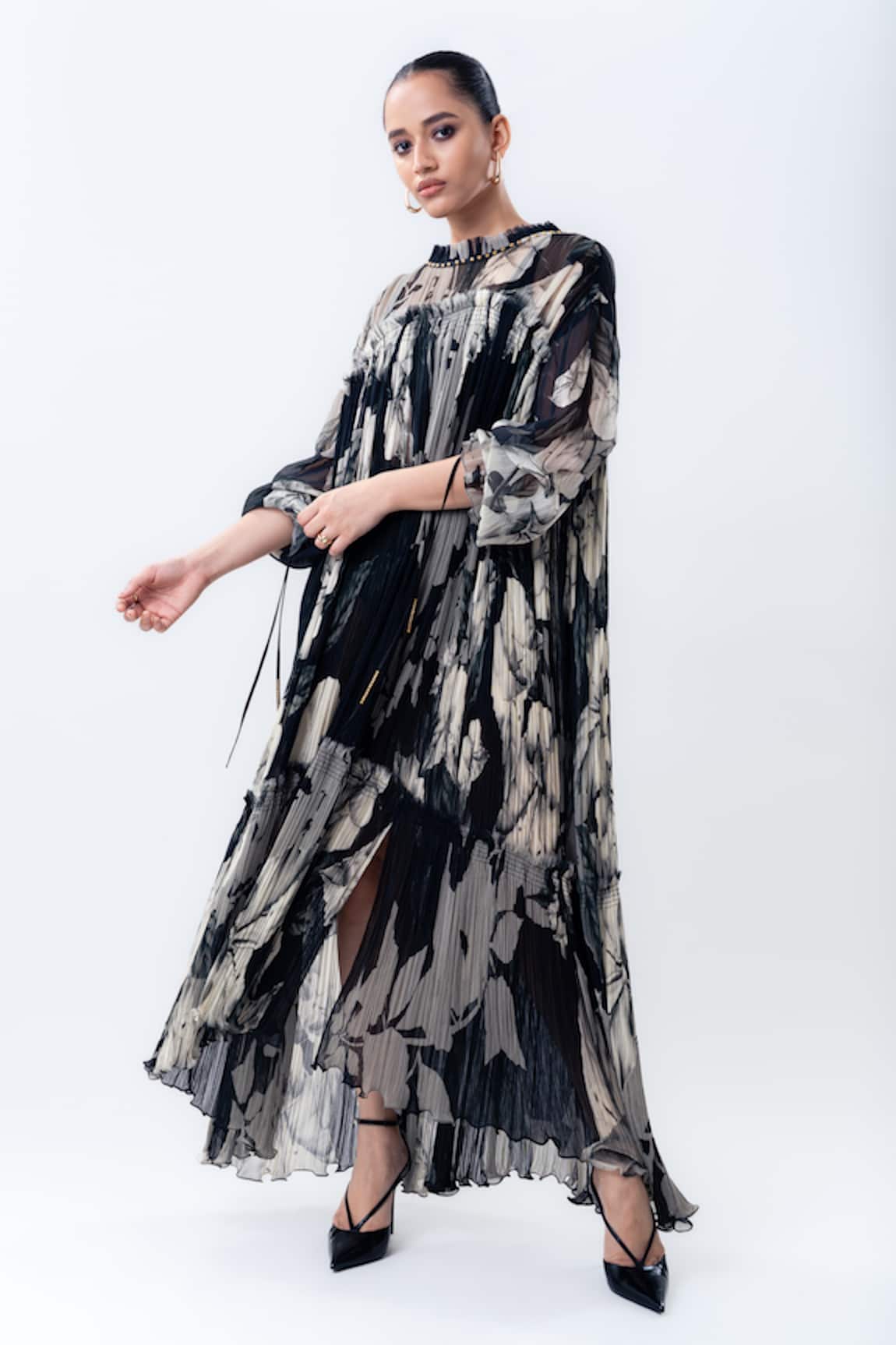 Nupur Kanoi Printed Long Frill Dress