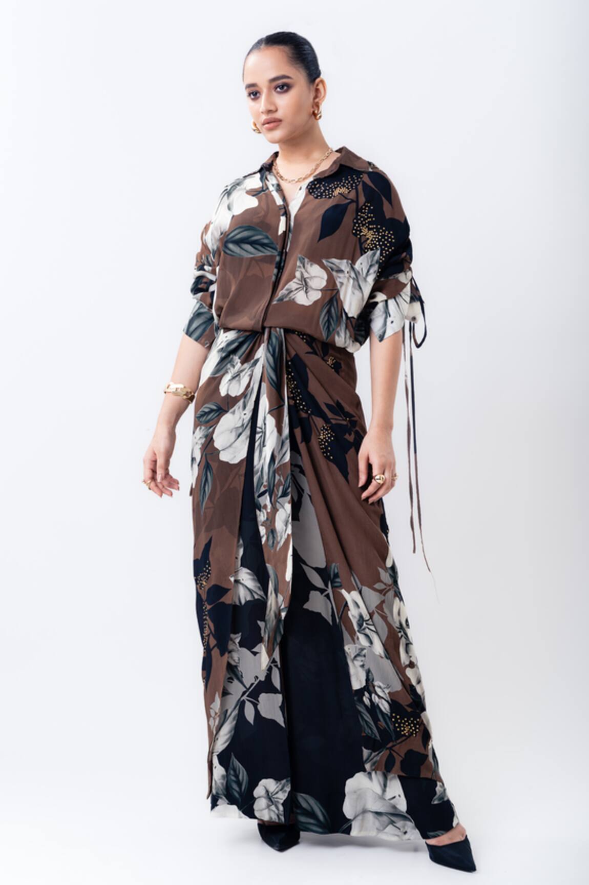 Nupur Kanoi Printed Studded Knotted Dress