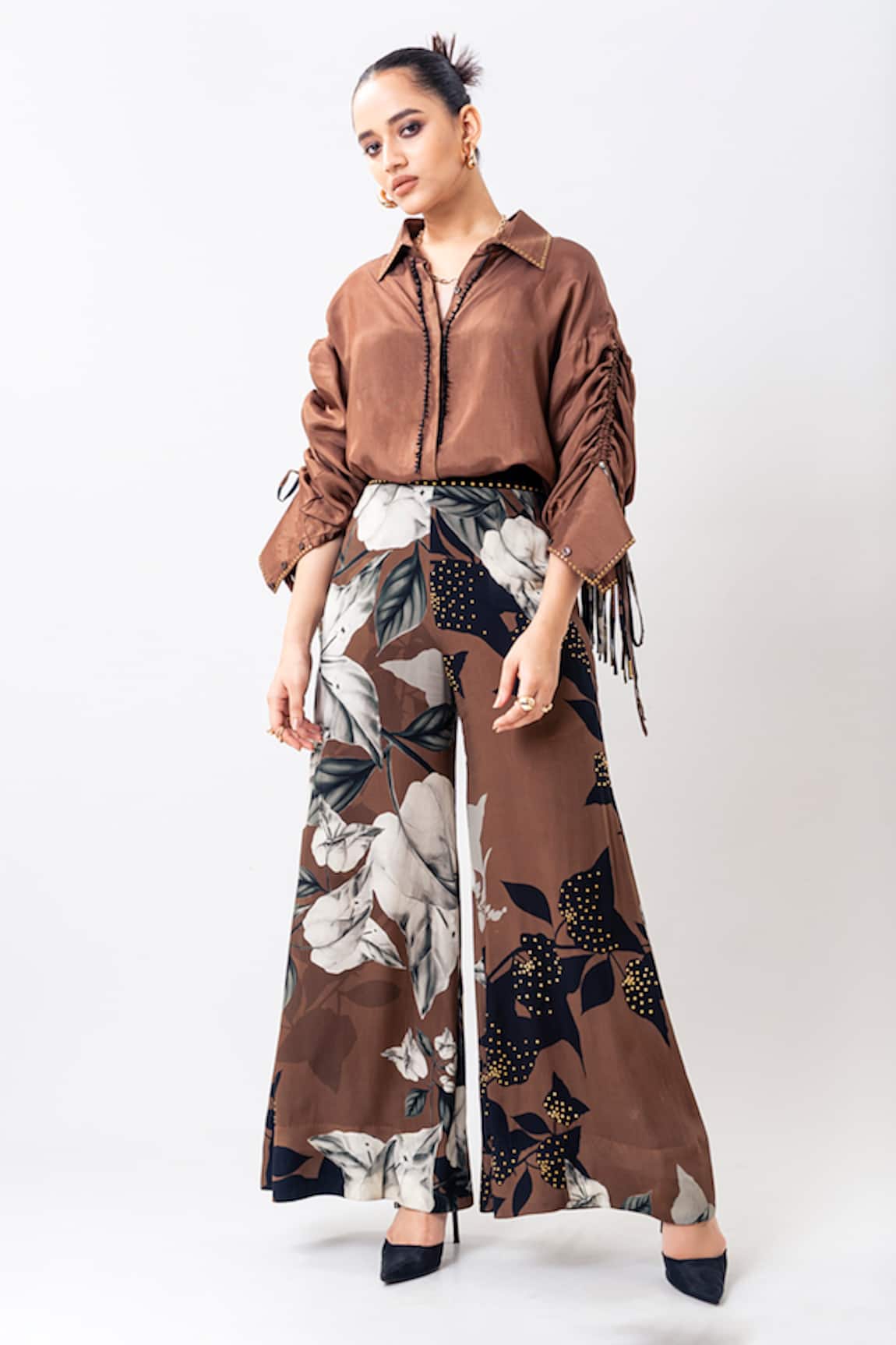 Nupur Kanoi Drawstring Shirt & Printed Pant Set