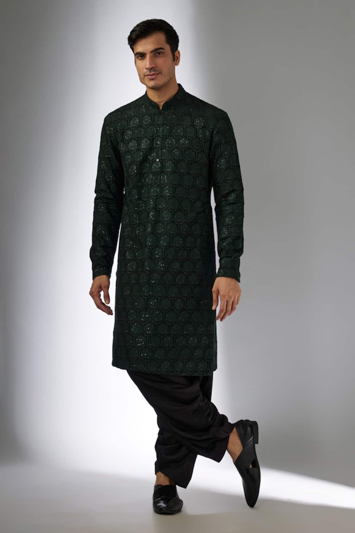 SALIL BHATIA Bel Boota Sequins Embellished Kurta Set
