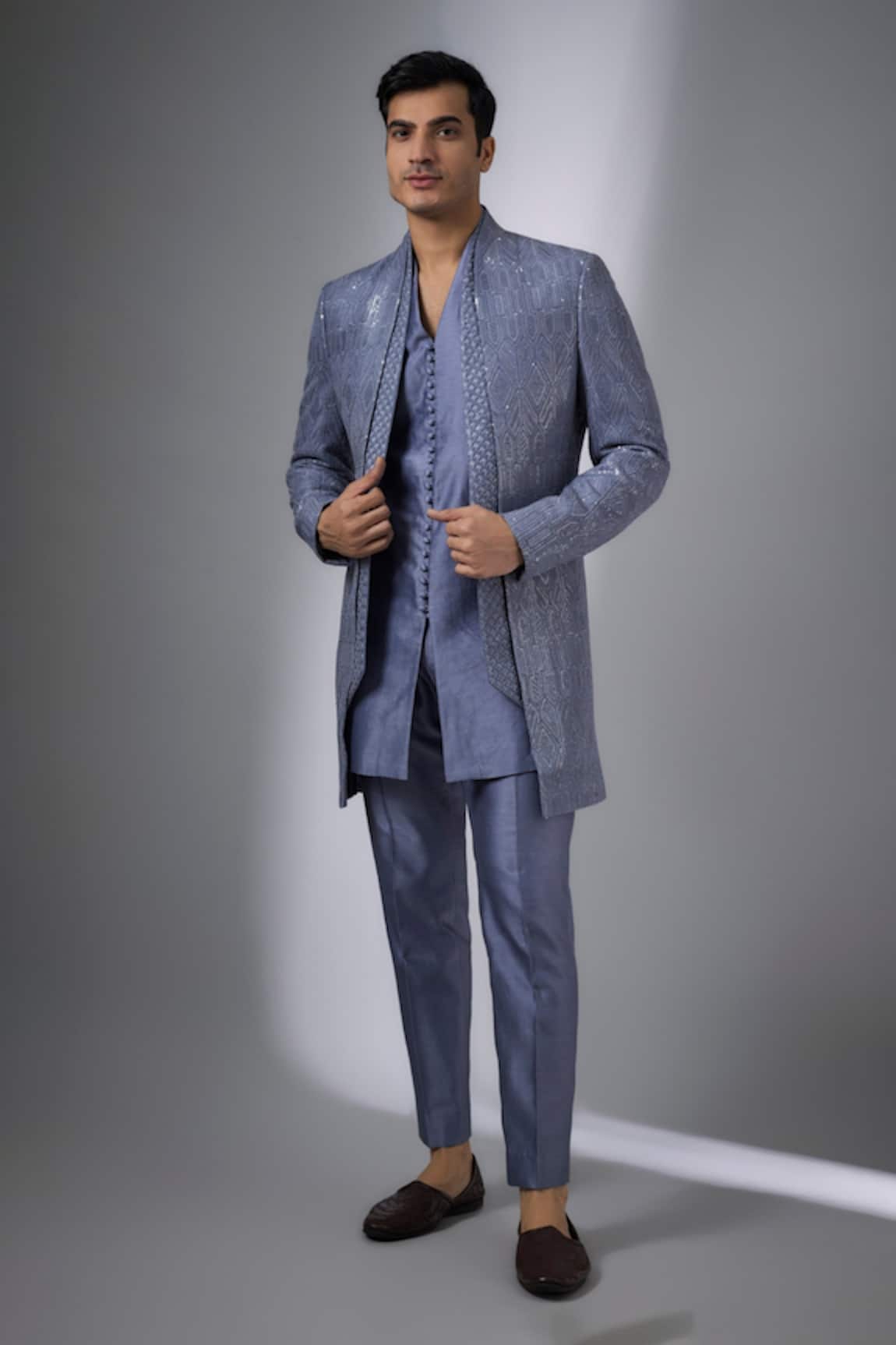 SALIL BHATIA Reet Mahal Sequins Embellished Sherwani Set