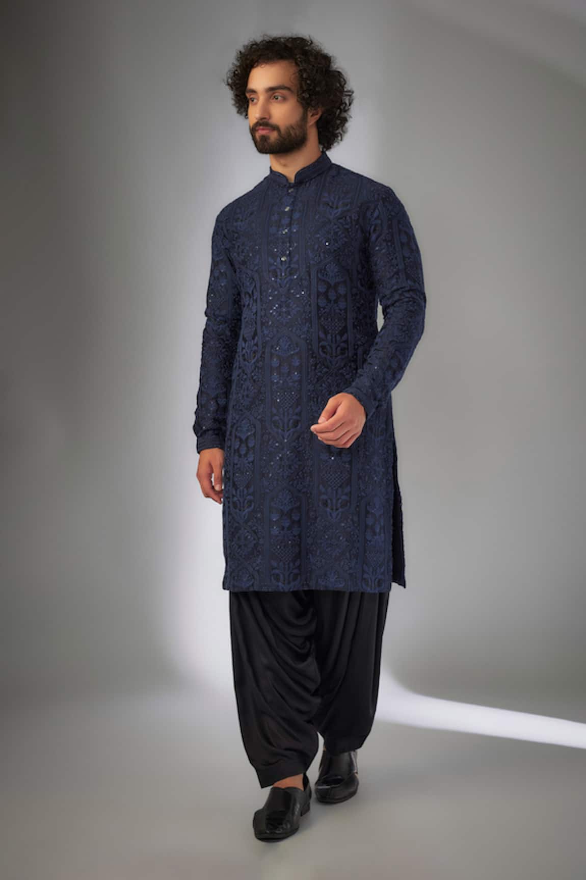 SALIL BHATIA Taj Mahal Silk Chanderi Kurta Set 