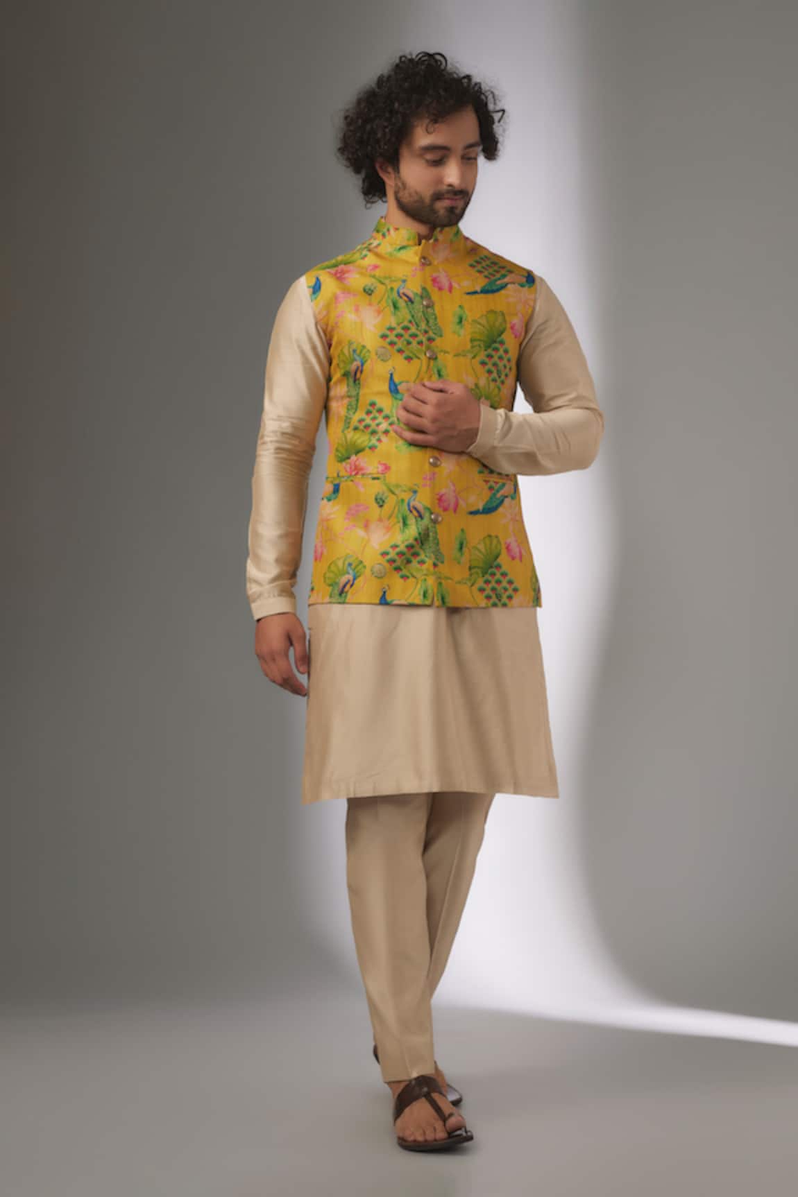 SALIL BHATIA Rang Mahal Floral Print Nehru Jacket Set 
