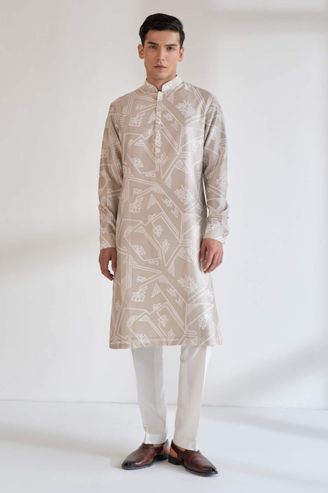 Dhruv Vaish Clasic Cut Printed Kurta Set